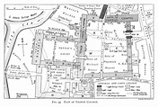 an old map shows the location of some buildings