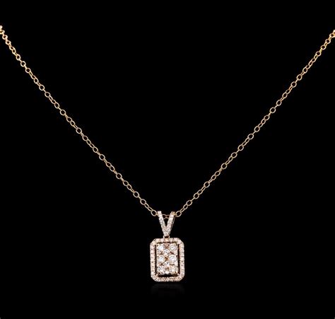 132ctw Diamond Pendant With Chain 14kt Rose Gold