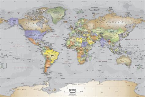 High Resolution Clear And Simple World Map