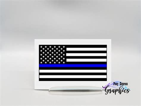 Thin Blue Line Flag Decal American Flag Decal Back The Blue Etsy