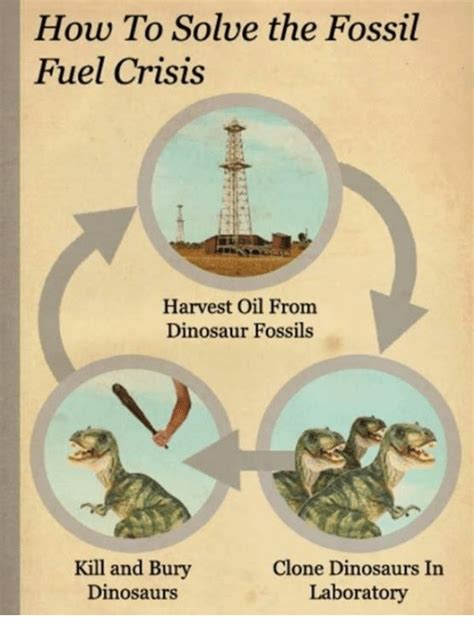 How To Solve The Fossil Fuel Crisis Harvest Oil From Dinosaur Fossils Kill And Bury Clone