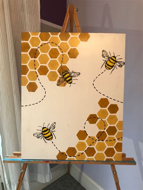 Bee Painting Diy Canvas Art Painting Bee Painting Canvas Painting