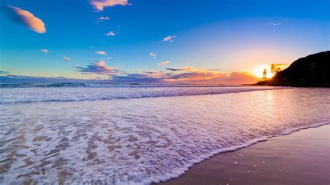 Beautiful Waves During Sunset Hd Beach Wallpapers Hd