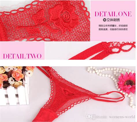2020 Valentine Rose Thongs T Pack For Wife Sexy Red Flower Thongs Lace Panties G String T