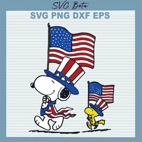 4th Of July Snoopy Svg Snoopy Svg 4th Of July Patriotic Svg Png Dxf