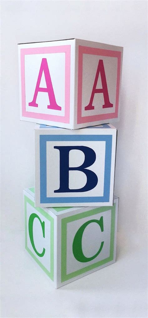 Baby Shower Alphabet Blocks Abc Baby Blocks 3d Block Letters Etsy