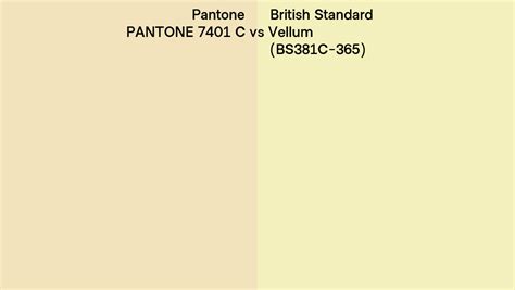 Pantone 7401 C Vs British Standard Vellum Bs381c 365 Side By Side