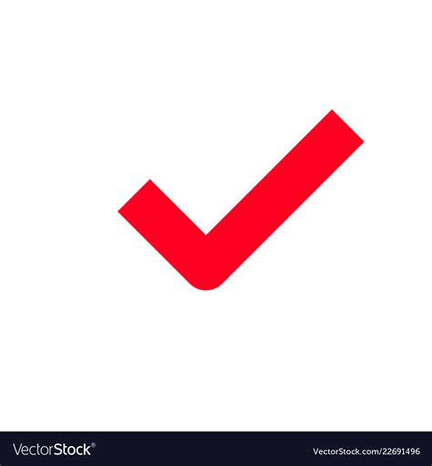 Red Tick Checkmark Icon Royalty Free Vector Image