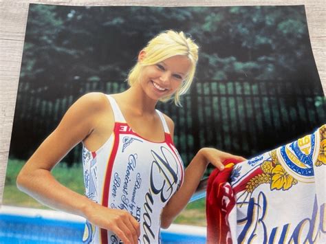 Vintage 90s Budweiser Bud Light Beer Sexy Girl Swimsuit Pool Promo Store Poster Ebay