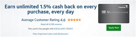 The capital one® quicksilver® cash rewards credit card is for those with good credit and offers a 0% intro apr on purchases for 15 months and then 15.49% to 25.49% variable after that. Capital One Quicksilver Credit Card $100 Cash Bonus + Unlimited 1.5% Cash Back on Every Purchase