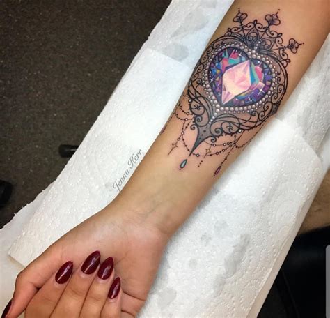 Make jewel female name tattoo. Diamond heart tattoo | Diamond heart tattoo, Body art ...