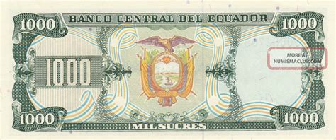 0% commission and our best exchange rate. 1988 Ecuador 1, 000 Sucres Banknote