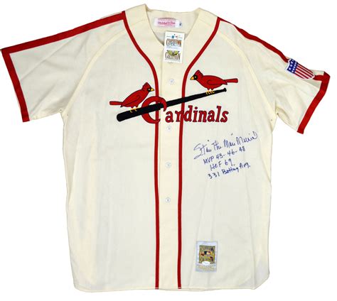 Lot Detail - Stan Musial Multi Inscribed Mitchell & Ness Cardinals jersey