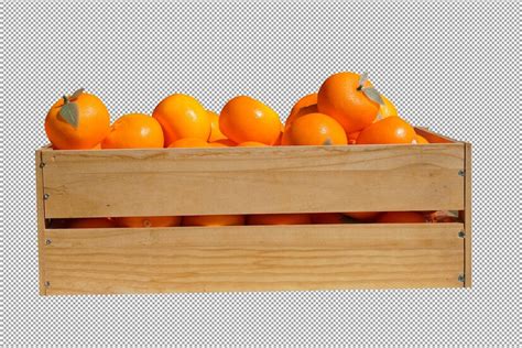 Premium Psd Oranges In Wooden Crates