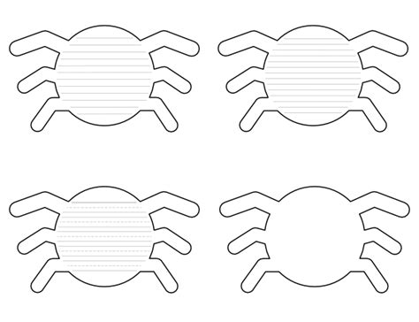 Free Printable Spider Shaped Writing Templates