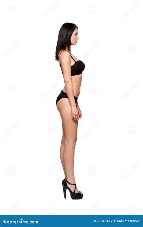 Donna Sexy In Bikini Che Posa Vista Laterale Immagine Stock Immagine