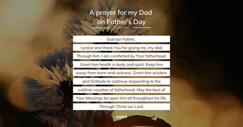 A Prayer For My Dad On Fathers Day