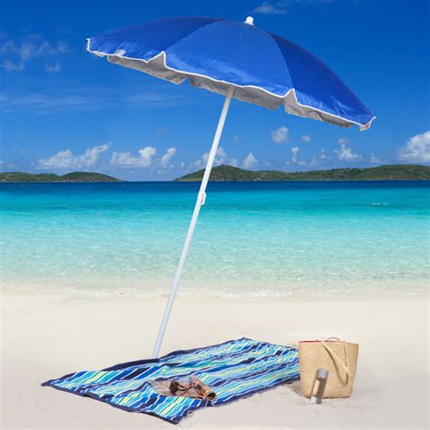 Rio 6 Ft Blue Sun Blocker Beach Umbrella Beach Umbrellas And Cabanas