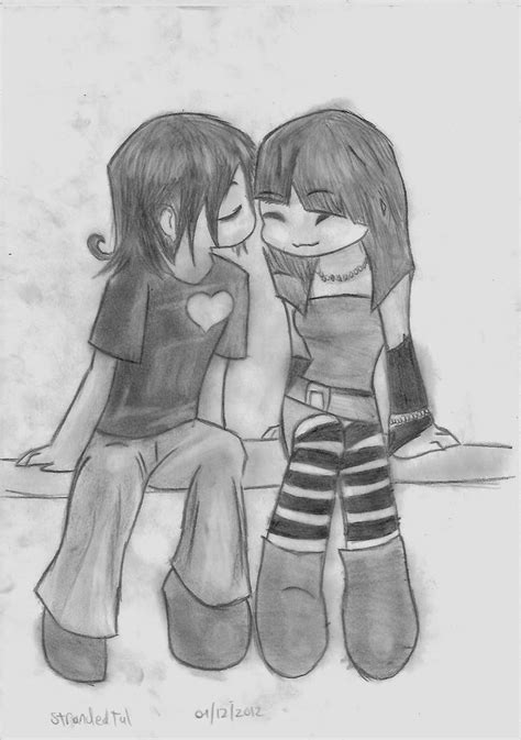 Cute Anime Emo Couple By Strandedtal On Deviantart