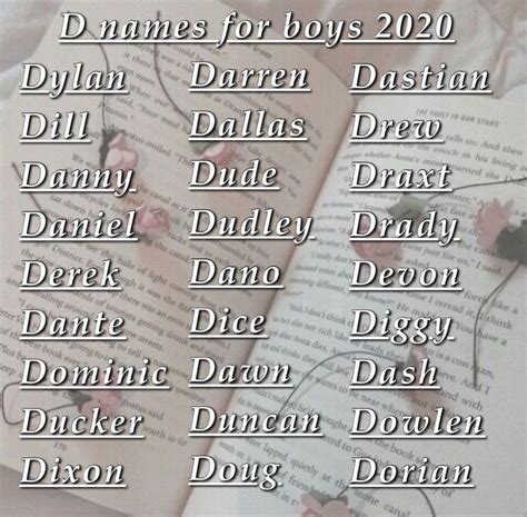Boy Names D Words Unique A Category