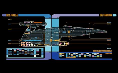 Hd Wallpaper Star Trek Lcars Spaceship Schematic