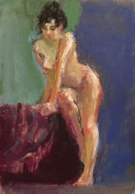 Nude On Blues Oil Pastel By Connie Chadwell Absolutearts Com