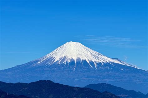 Mt Fuji Japan The Sky Snow Blue Landscape Mountain The Volcano