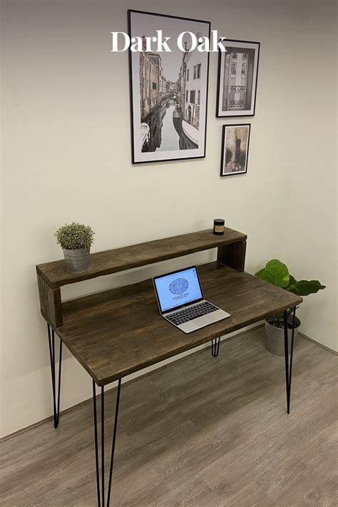 Duddon Modern Rustic Industrial Desk With Shelf