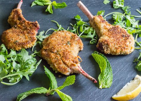Breaded Lamb Chops With Cheese And Fresh Mint