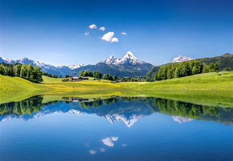 Scenery Lake Switzerland Mountains Grasslands Sky Alps Nature Wallpapers HD Desktop And