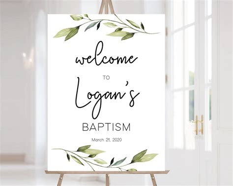 Editable Baptism Welcome Sign Template Printable Baptism Etsy