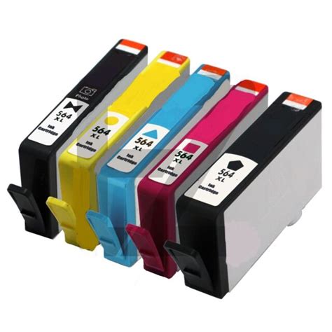 5 Pack New Generation Hp 564xl Ink Cartridge For Photosmart 7510 7520