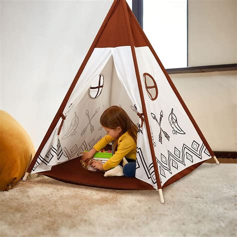 Kinder Tipi Zelt Indianerzelt Kinderzimmer Mit Matte Faltbare