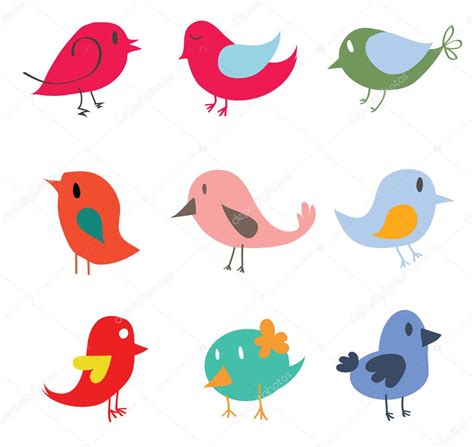 Set Of Different Cute Birds Stock Illustration By ©pockygallery 11946964