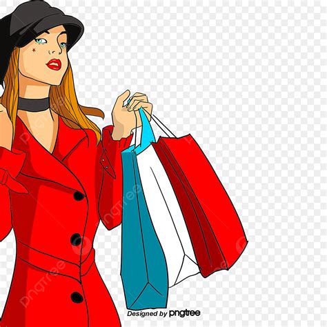 Fashion Women Clipart Vector Cartoon Fashion Women In Red Clothes