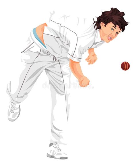 Cricket Bowler Bowling Ball Cartoon Stock Vector Illustration Of