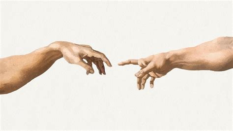 Gods Hand Creation Of Adam Famous Painting Remixed From Artworks By