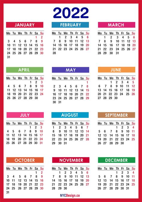 Bank Holidays 2022 Printable Calendar One Page Free 2021 And 2022