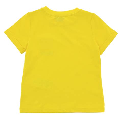 Moschino Kid Short Sleeved T Shirt With Teddy Patch Yellow
