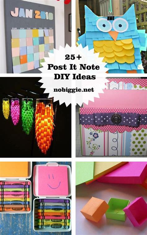 25 Post It Note Diy Ideas Notes Diy Sticky Note Crafts Post It Notes