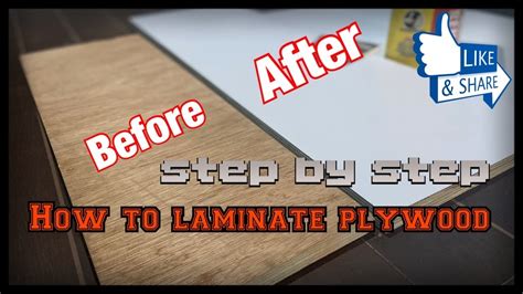 Κεντράρετε το αντικείμενο που θέλετε να πλαστικοποιηθεί στο χαρτί επαφής και πιέστε το σταθερά στη θέση του. How to laminate plywood. DIY - YouTube