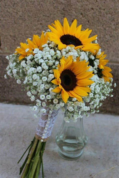 Rusticcountryshabby Chicboho Wedding Bouquet Showcasing Yellow