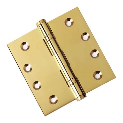 Door Hinge 4 X 4 Inch Solid Brass Ball Bearing Polished Brass Us3