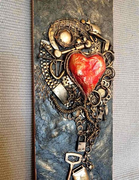 Steampunk Abstract Wall Décor Contemporary Assemblage Heart Etsy