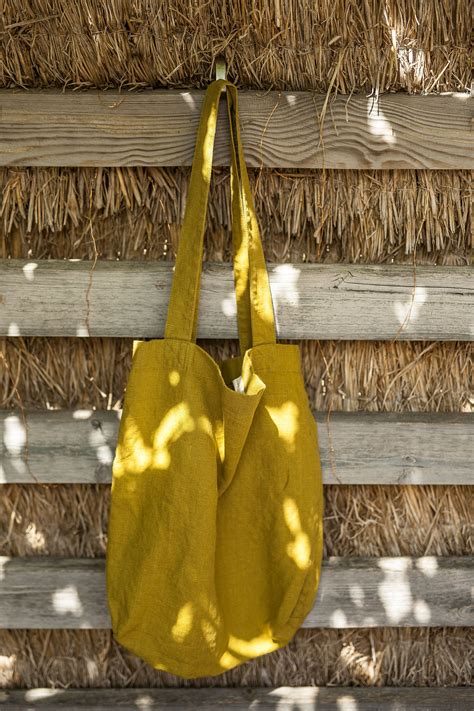 Olive Green Linen Tote Bag Handmade Tote Bag Natural Linen Etsy