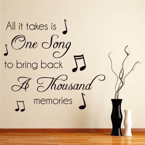 One Song Music Quote Wall Sticker