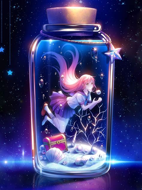 Download 1536x2048 Anime Girl In A Jar Stars School
