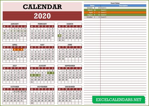 2021 Calendar In Excel Format