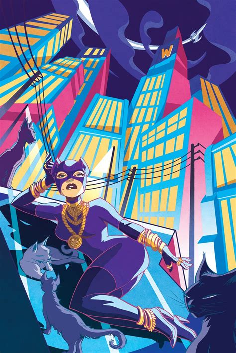 The Black Bat And The Purple Cat • Catwoman Official Print One Year