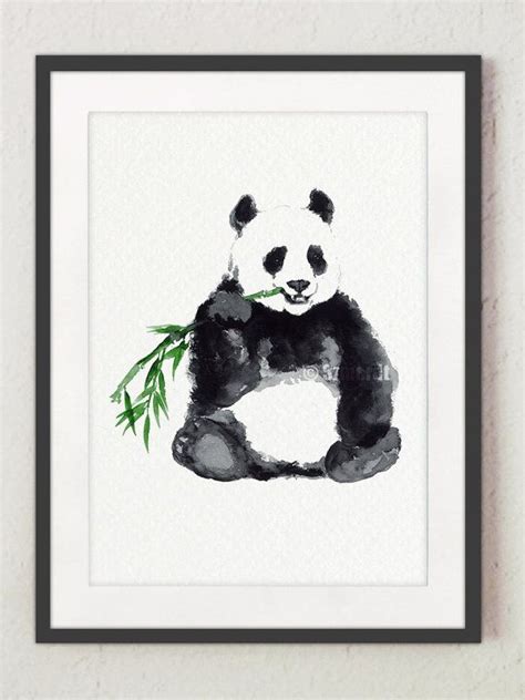 Panda Wall Art Panda Art Print Panda Wall Decor Living Room Etsy